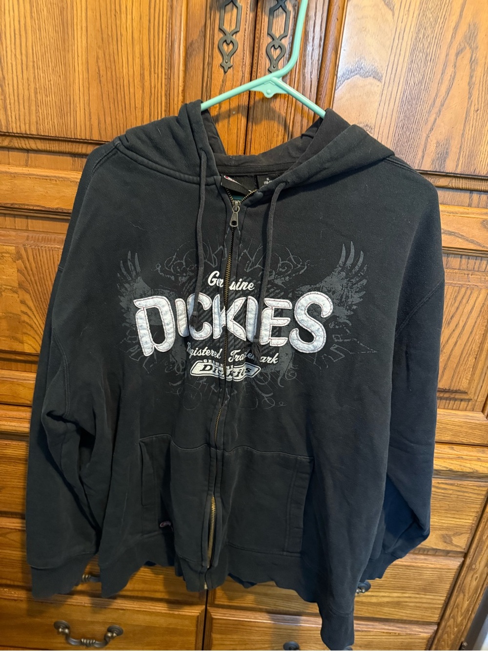 Dickies Black Full-Zip Hoodie with Front Logo Print
